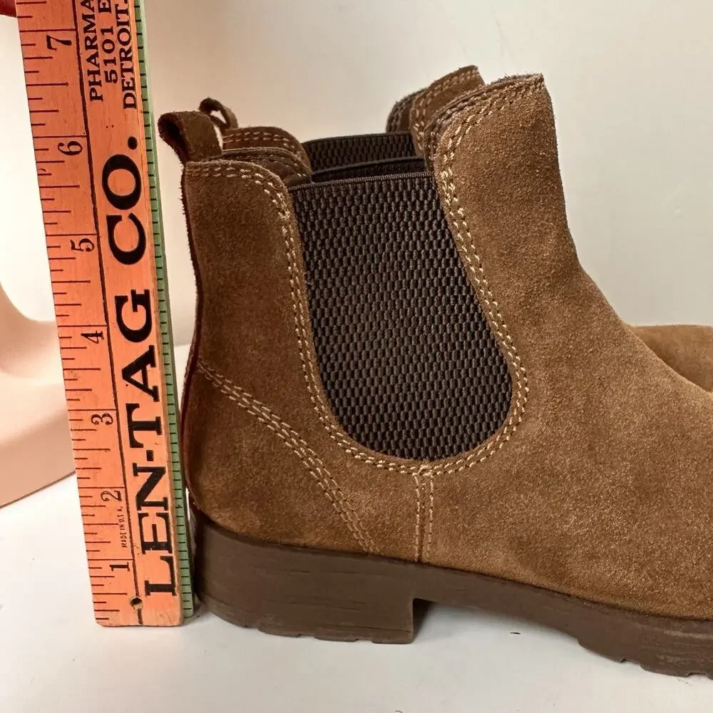 Bjorndal Brenna Chelsea Boots Brown Suede Booties Pull On Women’s Sz. 7 Comfort - Picture 7 of 16